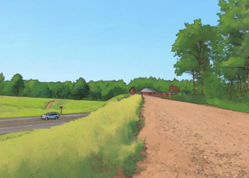 Arch Bridge Over Hwy 63 Near Trego